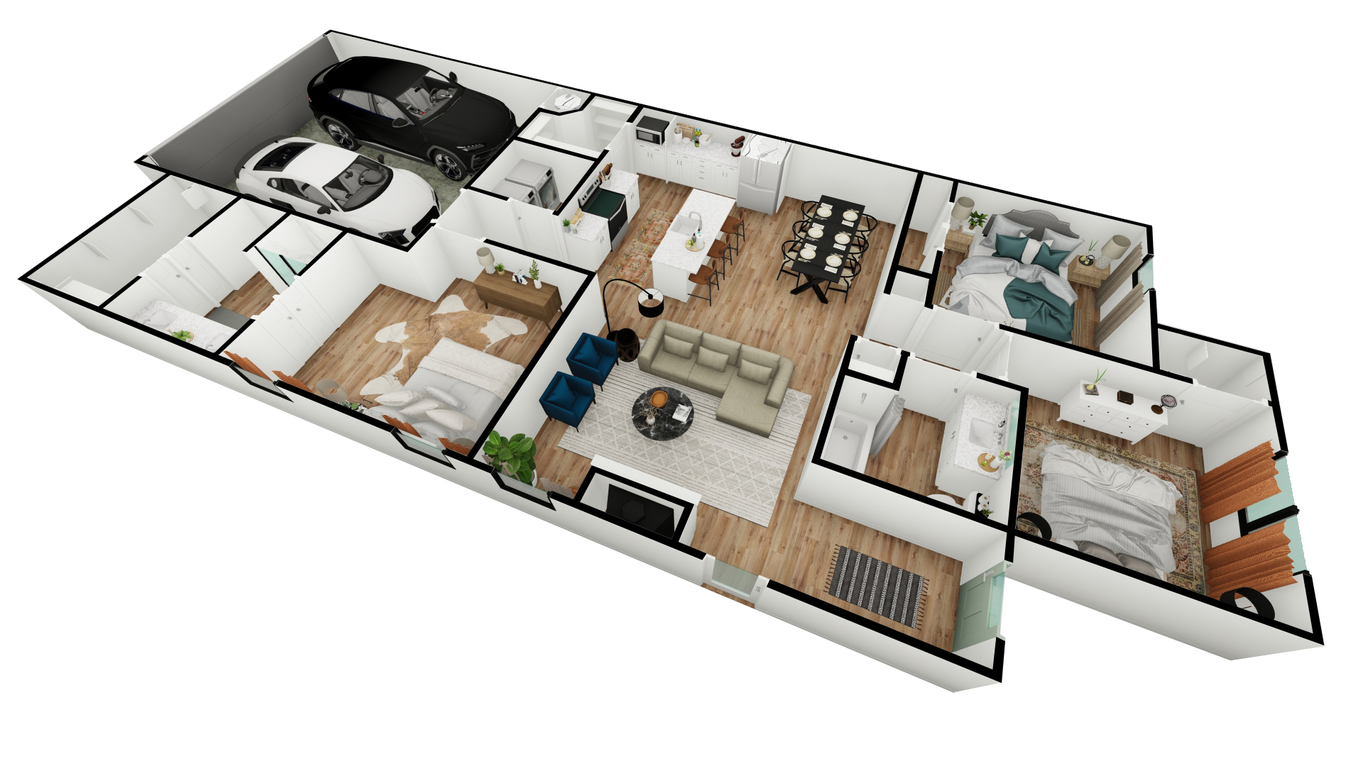 End Unit Furnished Floor Plan